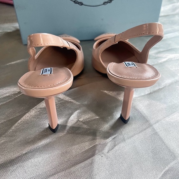 Prada Nude Pointed Toe Heels - Picture 6 of 8